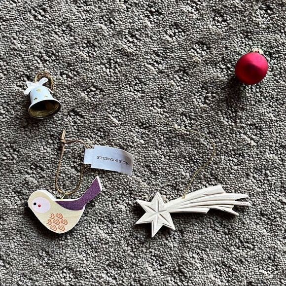 Bundle of 4 European Glass, Metal and Wood Handmade Christmas Ornaments - Picture 3 of 13